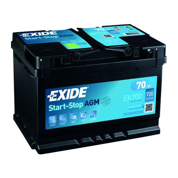 A1*DNS* EK720 EXIDE AGM 096 BATTERY 72AH 760CCA L278 X W175 X H190