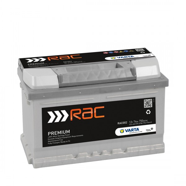 RAC002 Car Battery Type 096/100 12V 74Ah Car Batteries RAC Shop