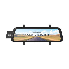 Road Angel Halo Vision 3 4K Front & 1080p Rear Mirror Dash Cam with 10" Anti-glare LCD Touchscreen